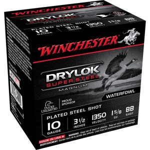 Winchester Drylok Magnum Plated Load 10 ga. 3.5 in. 1 5/8 oz. BB Shot 25 rd.