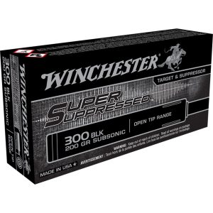Winchester Super Suppressed Rifle Ammo 300 AAC Blackout 200 gr. Open Tip Range 20 rd.