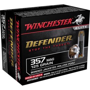 Winchester Defender Pistol Ammo 357 mag. 125 gr. Bonded Jacket HP 20 rd.