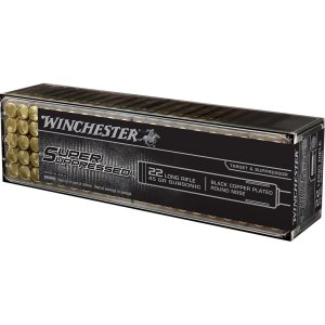 Winchester Super Suppressed Rimfire Ammo 22 LR. Lead RN Suppressed 100 rd.