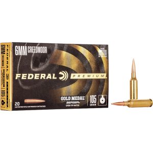 Federal Gold Medal Rifle Ammo 6mm Creedmoor 105 gr. Berger Hybrid BTHP 20 rd.