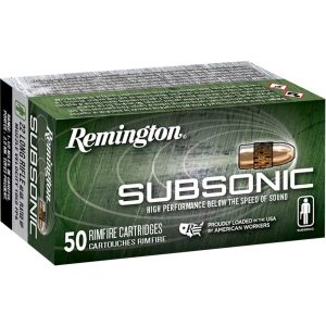 Remington Subsonic Rimfire Ammo 22 LR 40 gr. Copper Plated 50 rd.
