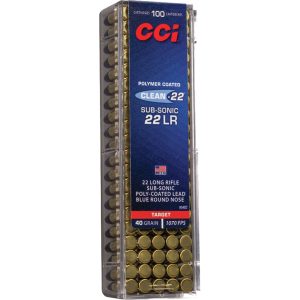 CCI Clean22 Rimfire Ammo 22 LR. 40 gr. Blue LRN 100 rd.