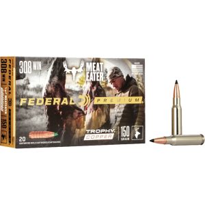 Federal Premium Rifle Ammo 308 Win. 150 gr. Trophy Copper 20 rd.