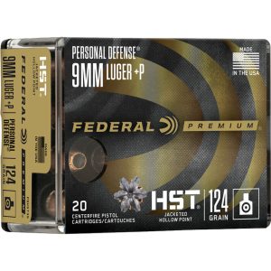 Federal Premium Personal Defense Handgun Ammo 9mm 124 gr. HST JHP 20 rd.