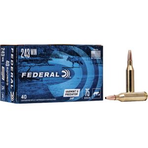 Federal American Eagle Varmint & Predator Ammo 243 Win. 75 gr. JHP 40 rd.
