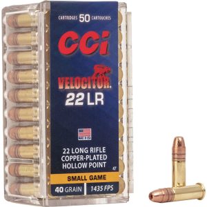 CCI Velocitor Rimfire Ammo 22 LR 40 gr. Copper Plated Hollow Point 50 rd.