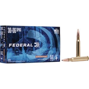 Federal Power-Shok Rifle Ammo 30-06 Springfield 150 gr Jacketed Soft Point 20 rd