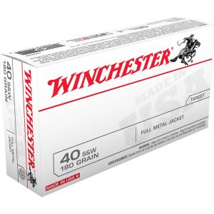 Winchester USA Pistol Ammo 40 S&W 180 gr. FMJ 50 rd.