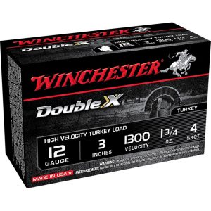 Winchester Double X High Velocity Turkey Load 12 ga. 3 in. 1 3/4 oz. 4 Shot 10 rd.