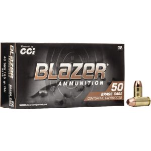 CCI Blazer Brass Pistol Ammo 40 S&W 165 gr. FMJ Flat Nose 50 rd.