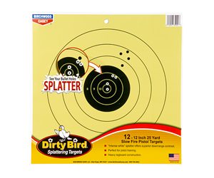 Dirty Bird 12 Inch 25 Yard Pistol Reactive Target - 12 Targets