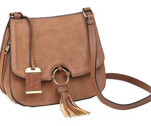 Bulldog Concealed Carry Purse Crossbody Small Camel Suede