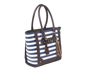 Bulldog Concealed Carry Purse Tote Style Navy Stripe